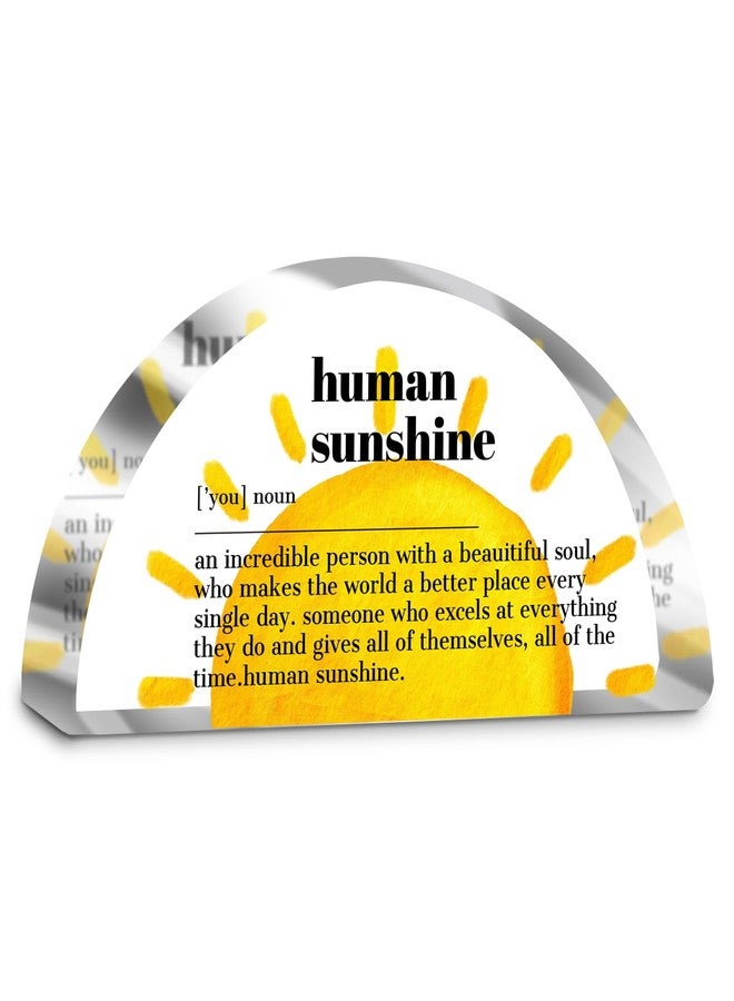 Pigort هدية تحفيزية من Pigort Human Sunshine للنساء والرجال - لوحة مكتبية أكريليك ملهمة للموظفين وزملاء العمل والقادة والمعلمين والمدربين والموجهين 3 × 6 بوصات - Image 1